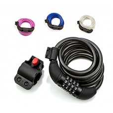 SafeBest Bike Lock  Combination Cable Bicycle Lock  Resettable. Black  Blue  Pink  and White Colors Available. Most Popular 6-foot Length Safest Lightweight Lock. Best Value Bike Lock Cable. - B00XUAQW36